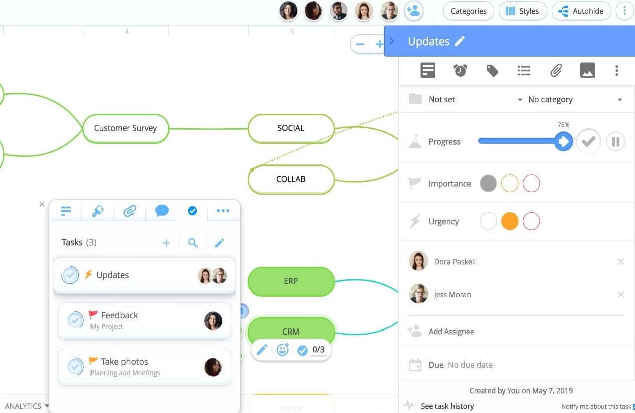 ayoa mind map task details